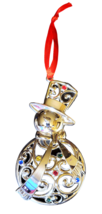 Lenox Sparkle and Scroll Silver Christmas Holiday Ornament - New - Snowman Multi - £17.19 GBP