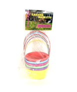 Vintage Set 6 Plastic Easter Baskets Candy Nut Cups Treat Party 6.5&quot;  Mu... - $24.63 CAD