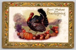 Thanksgiving Wishes Turkey Harvest 1910 To Westfield Mass  Postcard K28 - £5.45 GBP