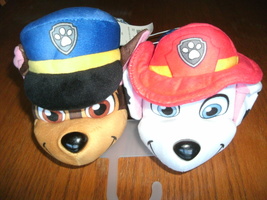 NEW Paw Patrol Plush Slippers Toddler sz S 5/6 3D faces Marshall &amp; Chase blue - £8.02 GBP