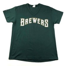 Vintage Milwaukee Brewers Youth Chicos M Verde Camiseta Cuello En V Hecho Eeuu - £11.19 GBP