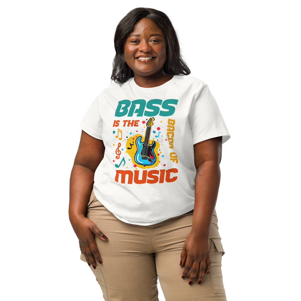 Women’s Organic Ribbed Neck T-Shirt – “Bass” (Off White) - $54.99