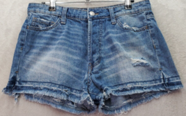 Vervet Cut-Off Shorts Womens Size 28 Blue Denim Distressed High Rise Button Fly - £14.51 GBP