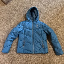 US Polo Assn USPA LG Classic Short Blue Puffer Winter Jacket Coat Pony Logo - £23.65 GBP