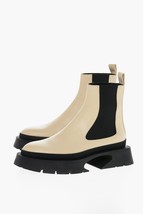 New Jil Sander Leather Chelsea Boots With Ridged Soles Size 36 - £227.93 GBP