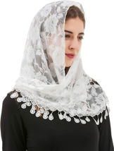 Mass Veil Triangle Mantilla Cathedral Head Covering Chapel Veil Lace Shawl Latin - £14.15 GBP