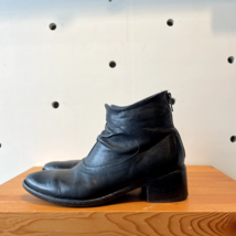 37.5 / 7.5 - La Bottega Di Lisa Black Leather Back Zip Ankle Booties Boo... - $125.00