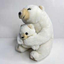 Polar Bear and Cub Vintage Plush Klondike Advertising Stuffed Animal White 9&quot; - £14.37 GBP