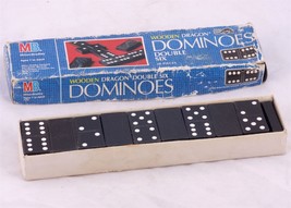 vintage Wooden Dragon Dominoes Double Six 28-piece game set by Milton Br... - £5.87 GBP