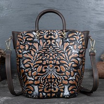 Er cow leather women bag 2021 new retro handmade embossed handbag large capacity luxury thumb200