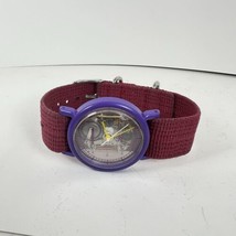 Vintage Advance Watch 80s Skeleton Clear Dial Pop Purple New Battery - $44.10
