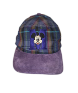 VTG 90s Disney Mickey Mouse Plaid Purple Embroidered Snapback Cap Goofy&#39;... - $29.43 CAD