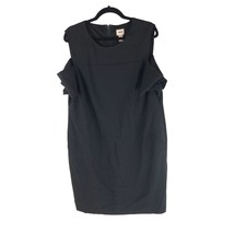 Chicos Sheath Dress Cold Shoulder Short Sleeve Scoop Neck Black Size 3 US XL - £22.63 GBP