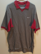 Nike Men&#39;s Vintage 90s Golf Sage Green Golfer Red Polo Shirt L - $31.79