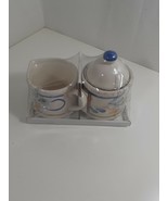 blue and yellow flowers sugar bowl and creamer brand new  - £7.78 GBP