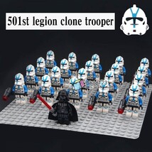 21pcs/set Star Wars Darth Vader Leader 501st Legion Clone Troopers Minifigures - £26.37 GBP