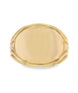14k Yellow Gold Men&#39;s Signet Ring with Ribbed Lines Size 6.5 (#J6793) - $1,325.59 CAD