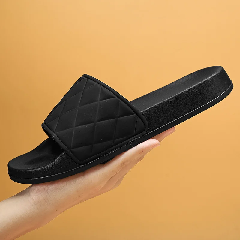 Black Slippers Men Flip Flops Summer Beach Slides Fashion Outdoor Casual Man San - £45.28 GBP