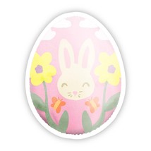 Pink Egg with Bunny and Flowers Easter Sticker - $74.18 MXN