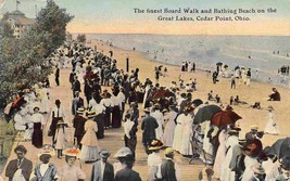 Board Walk Bathing Beach Cedar Point Ohio 1911 postcard - £5.55 GBP