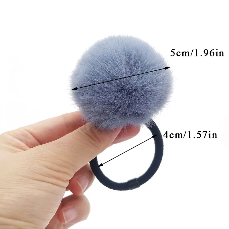 Play Lovely Hair Rings Ponytail Holder Girls Pompom Hairbands Fashion A Rabbit F - £23.63 GBP
