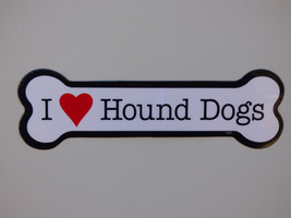 I Heart (Love) Hound Dogs Dog Bone Car Fridge Magnet 2&quot;x7&quot; NEW Waterproof - £3.92 GBP