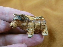 (Y-COW-561) tan Jasper COW gemstone carving gem cows dairy milk stone fi... - £11.01 GBP