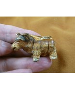 (Y-COW-561) tan Jasper COW gemstone carving gem cows dairy milk stone fi... - $266.28 MXN