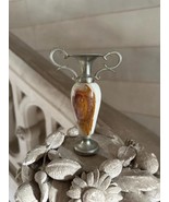 Vintage Amphora Mini Vase in Cream/Brown/Beige Onyx from the Loire Valley - $992.16 MXN