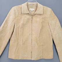 Yvonne Marie Women Jacket Size 10 Tan Suede Full Zip Classic Leather Lon... - £15.25 GBP