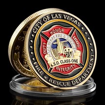 Las Vegas Fire &amp; Rescue Department Patron Saint Of Firefighters Challenge Coin - £7.87 GBP