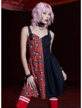 Goth Emo Punk Skelanimals Diego Skelanimals Plaid Split Dress size M - $79.99