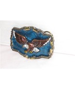 Enamel Inlay Bald Eagle Pewter Belt Buckle; By Great American Product 1983 - $24.26 CAD