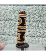 Antiguo ágata tibetana indo 2 círculos 2 ojos cuadrados ágata piedra dzi... - $130.81