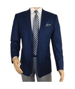 Men's Soft Wool Sport Coat English Plaid Window Pane 556-4 Navy Blue Renoir - €173,15 EUR Men's Soft Wool Sport Coat English Plaid Window Pane 556-4 Navy Blue Renoir - €173,15 EUR
