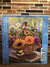 Summer Bouquet Songbirds garden 1000 pieces Jigsaw Puzzle Jack Pine Cobb... - $14.83