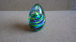 2001 Glass Eye Studio Dichroic Egg Shaped Paperweight - £32.05 GBP