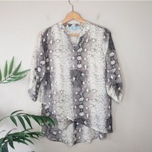 She &amp; Sky | Snakeskin Criss Cross Hem Blouse, womens size small - £10.65 GBP