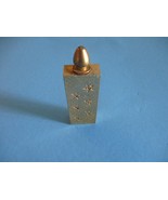 VTG. PERFUME CONTAINER W/WAND GOLD TONE METAL W/IMPRINTED STARS 2-1/2&quot; R... - $8.42