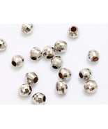 18k solid white gold  4mm round facet bead  (price for 1 pieces ) - £21.75 GBP