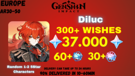 Genshin Impact | Diluc, 37000 GEMS, 300+ WISHES | EUROPE-show original t... - £30.32 GBP