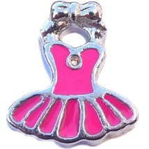 Pink Dress Floating Locket Charm - $2.42