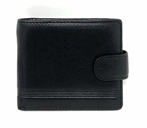 Texas West Genuine Plain Leather Men's RFID Short Bifold Buckle Wallet in 2 colo Item image 2