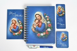 &quot;Heart of a Mother&quot; Rosary, Case, Notebook, Prayer Book, St Therese Mom Gift Set - £27.52 GBP
