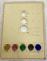 Vintage Salesman Sample Wavy Ridged Glass Buttons Card Assorted Colors 3... - $24.26