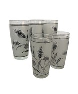 Silver Wheat Frosted Juice Shot Glasses By Libbey Vintage Lot Of 5 Nice - $23.99 CAD