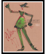 Lady Green Pantsuit w Fun Hat 1997 C Peterson * Fashion Oil Painting Lon... - $269.45