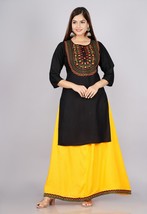 M to 6xl Plus Size Rayon kurta With Skirt  Embroidered For Women,Plus size cloth - £33.02 GBP