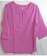 Women&#39;s Plus Size Peasant Swiss Dot Blouse in Vivid Berry 14/16 18/20  - £10.45 GBP