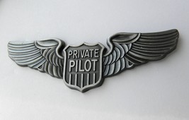 Private Pilot Aircraft Civilian Large Pewter Wings Lapel Pin Badge 2.8 Inches - $8.45